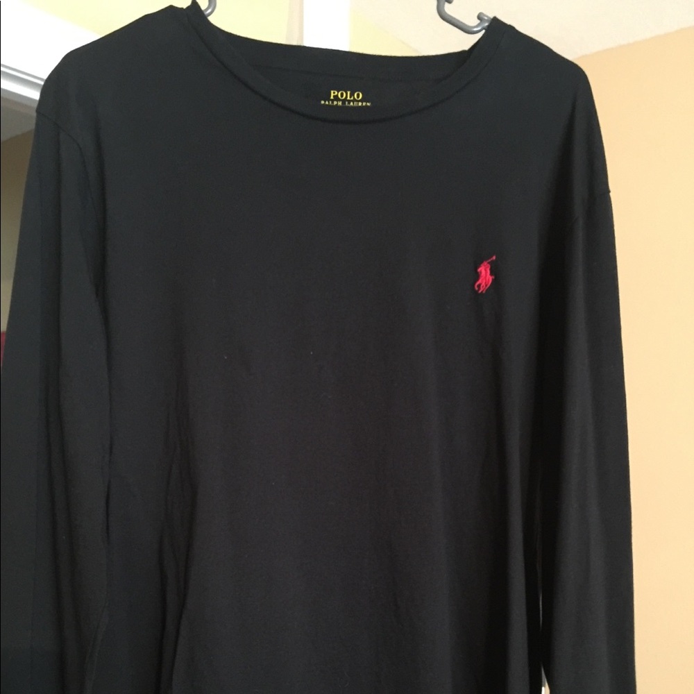 Men’s polo long sleeve T-shirt. XL. Black